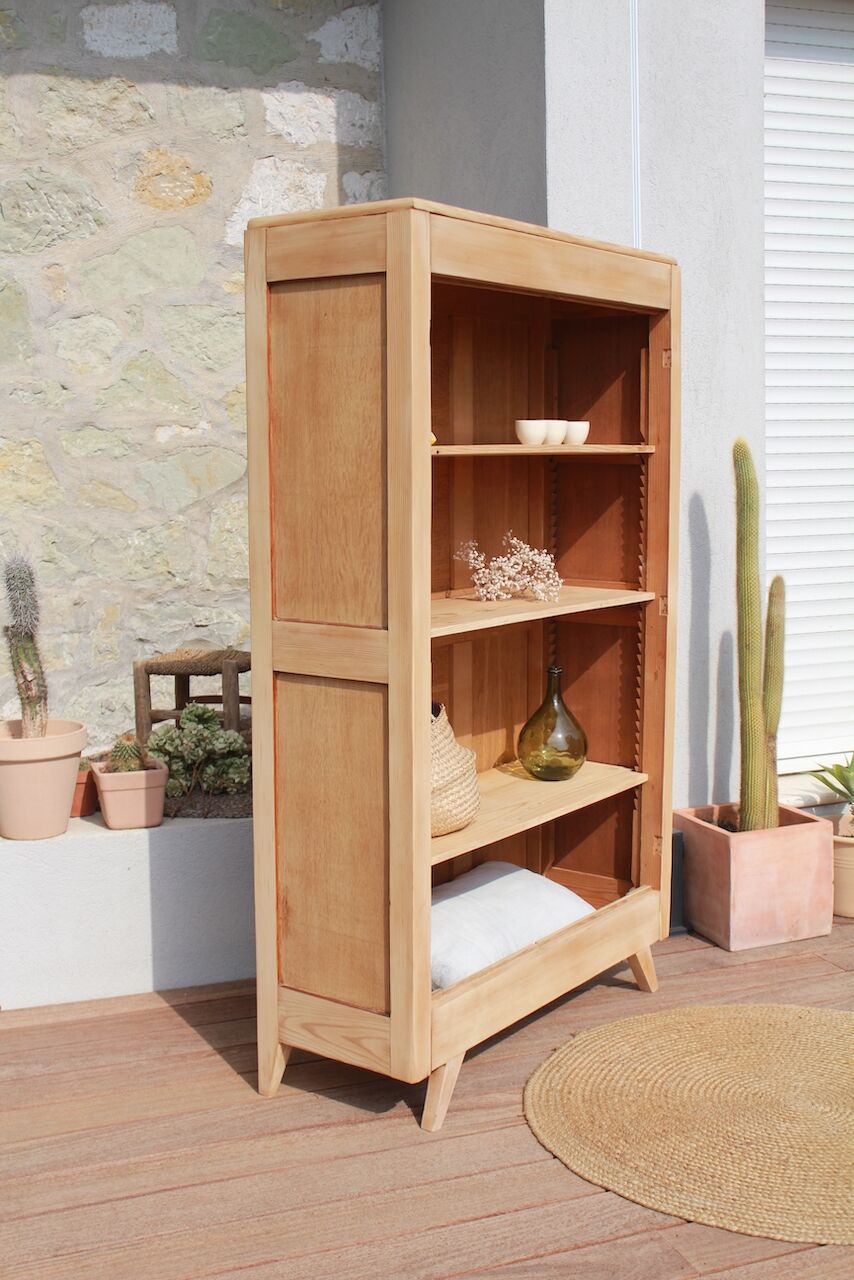 Vintage compass foot bookcase