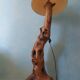 Vintage olive wood lamppost