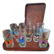 Set of 10 butterfly glasses from the Reims glassworks, vintage.