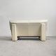 Nicoletti Salotti Postmodern Italian Ivory White Leather or Leatherete Sofa 1980