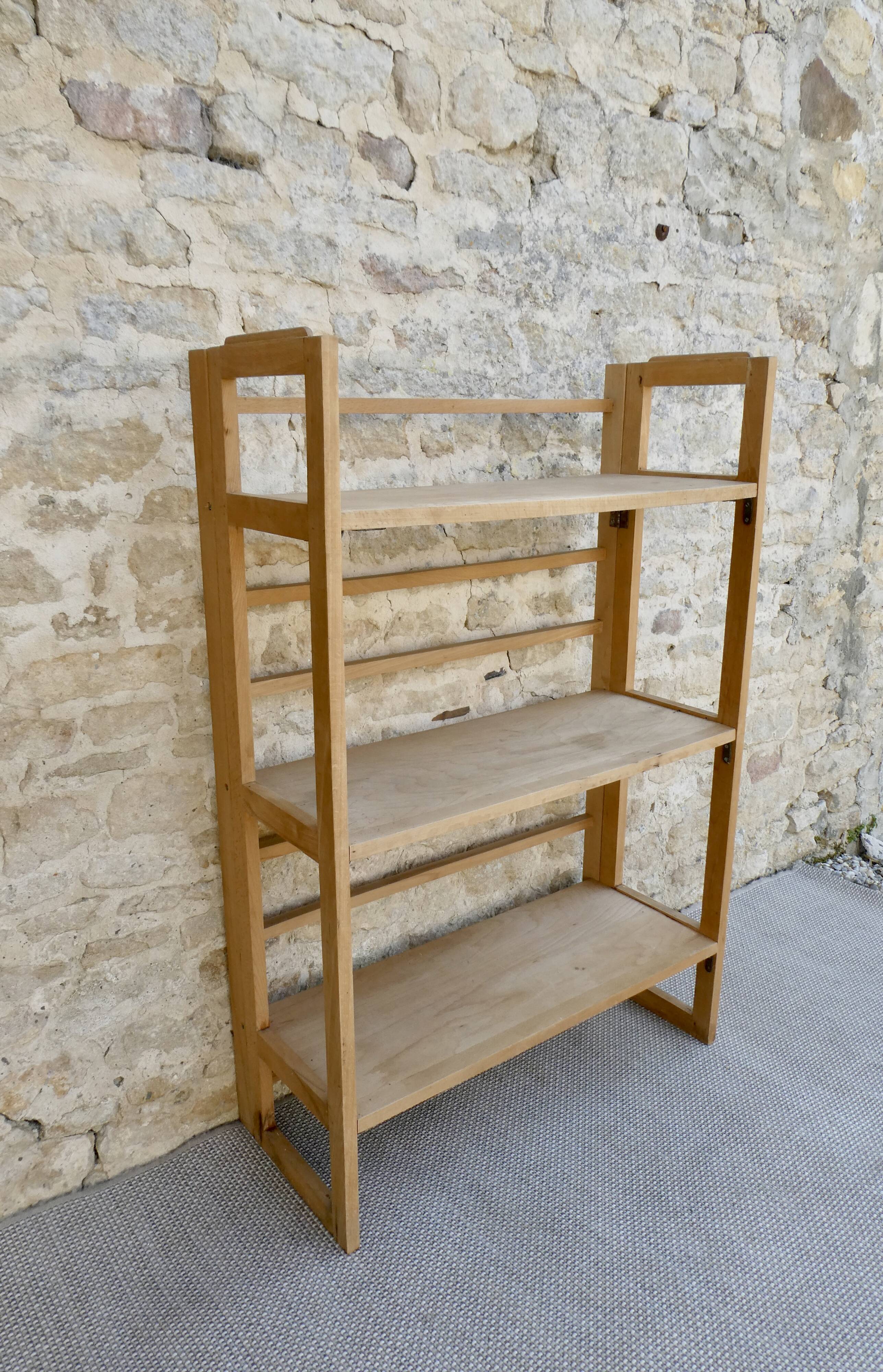 Folding shelf, bookseller, light wood