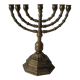 Old Jewish candlestick 7 branches menorah bronze 23 cm