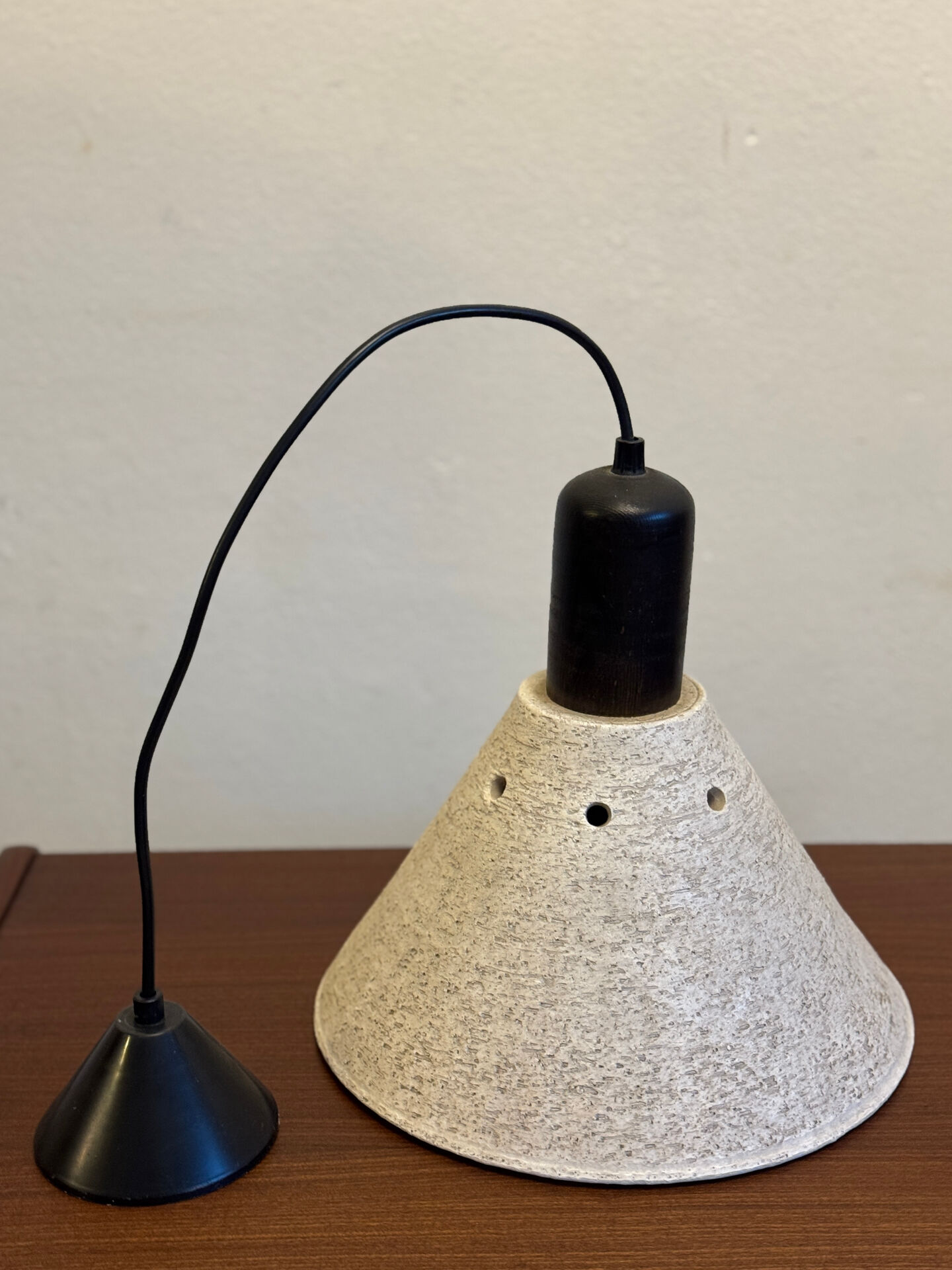 Vintage brutalist ceramic  hanging lamp