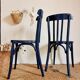 Duo de chaises bistrot anciennes bleues