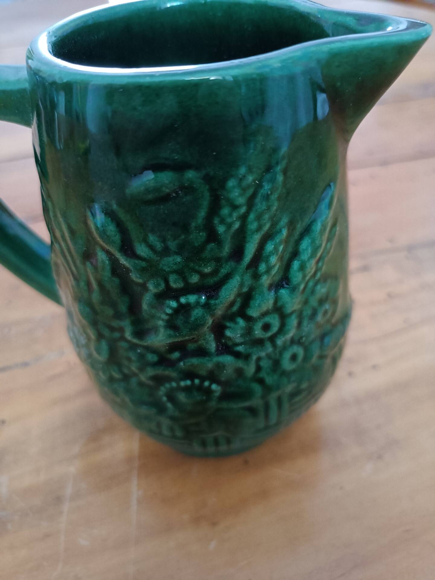 Small dark green Art Deco Saint Clément jug