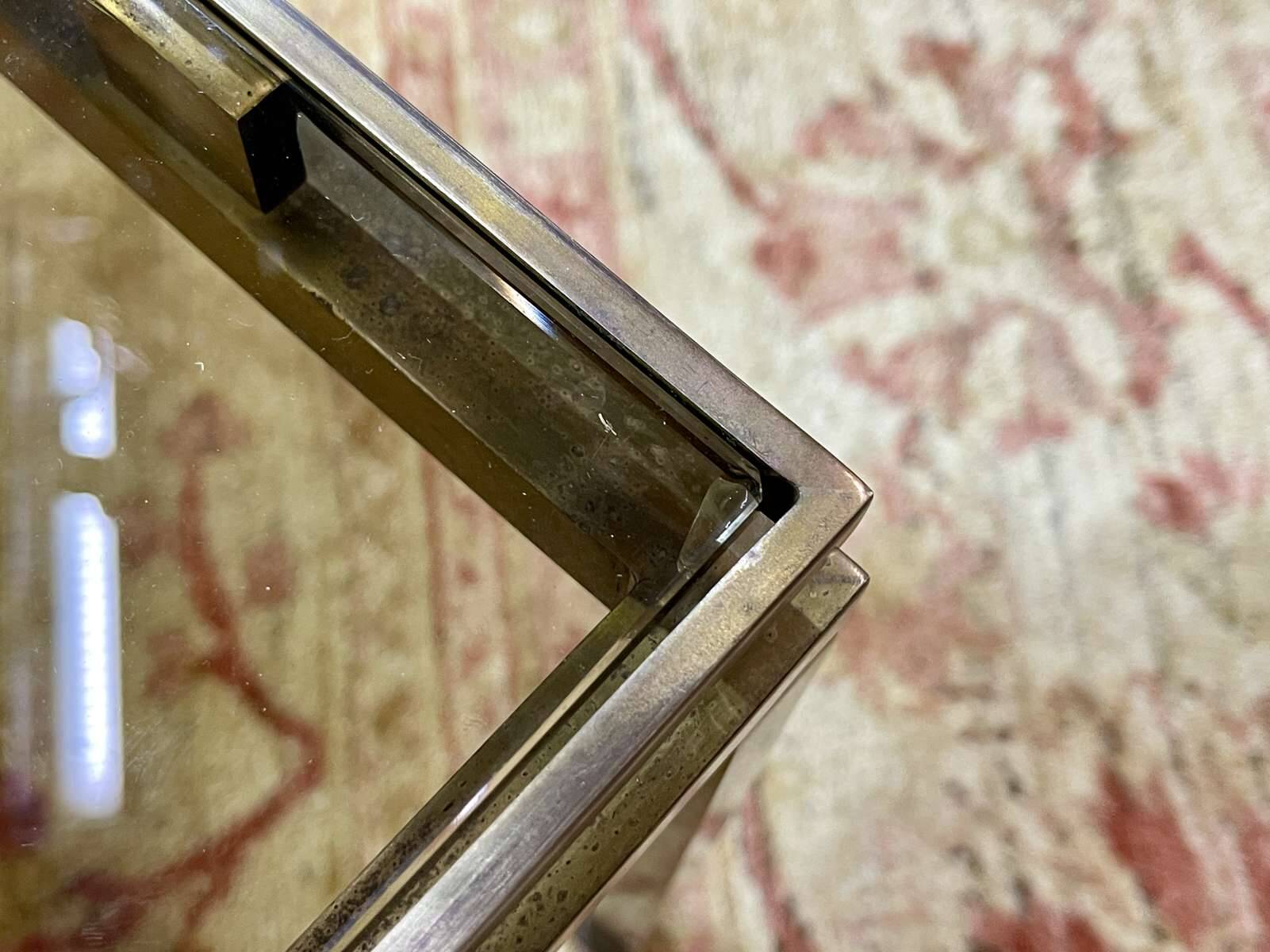 Set of 3 brass nesting tables by Guy Lefevre for Maison Jansen