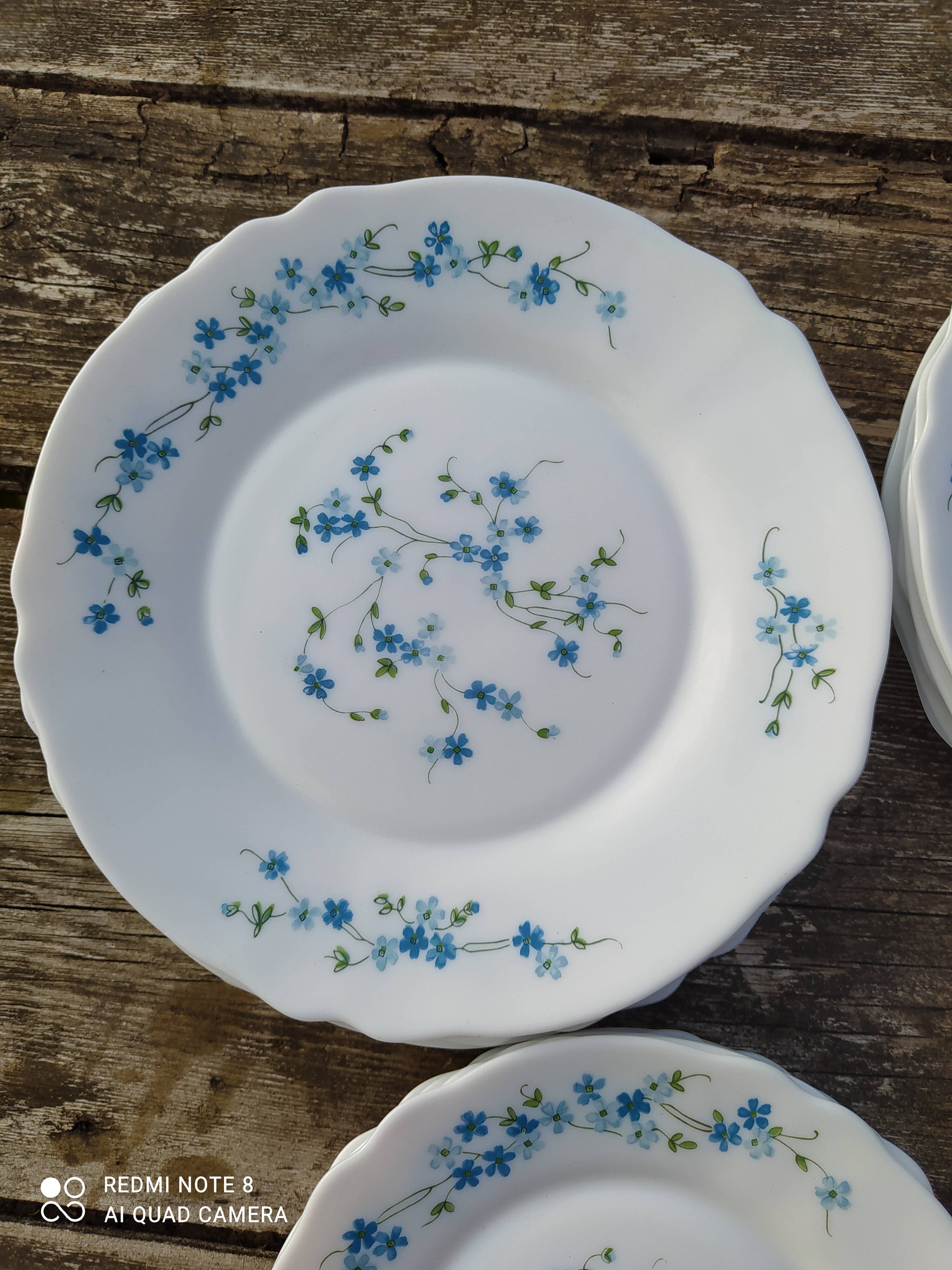 Service de table  vintage Arcopal Myosotis