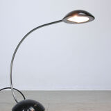 Vintage black & chrome arc table lamp from meblo, 80s