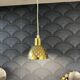 Pair of vintage 1970s gold perforated metal pendant lights. 6 lots.