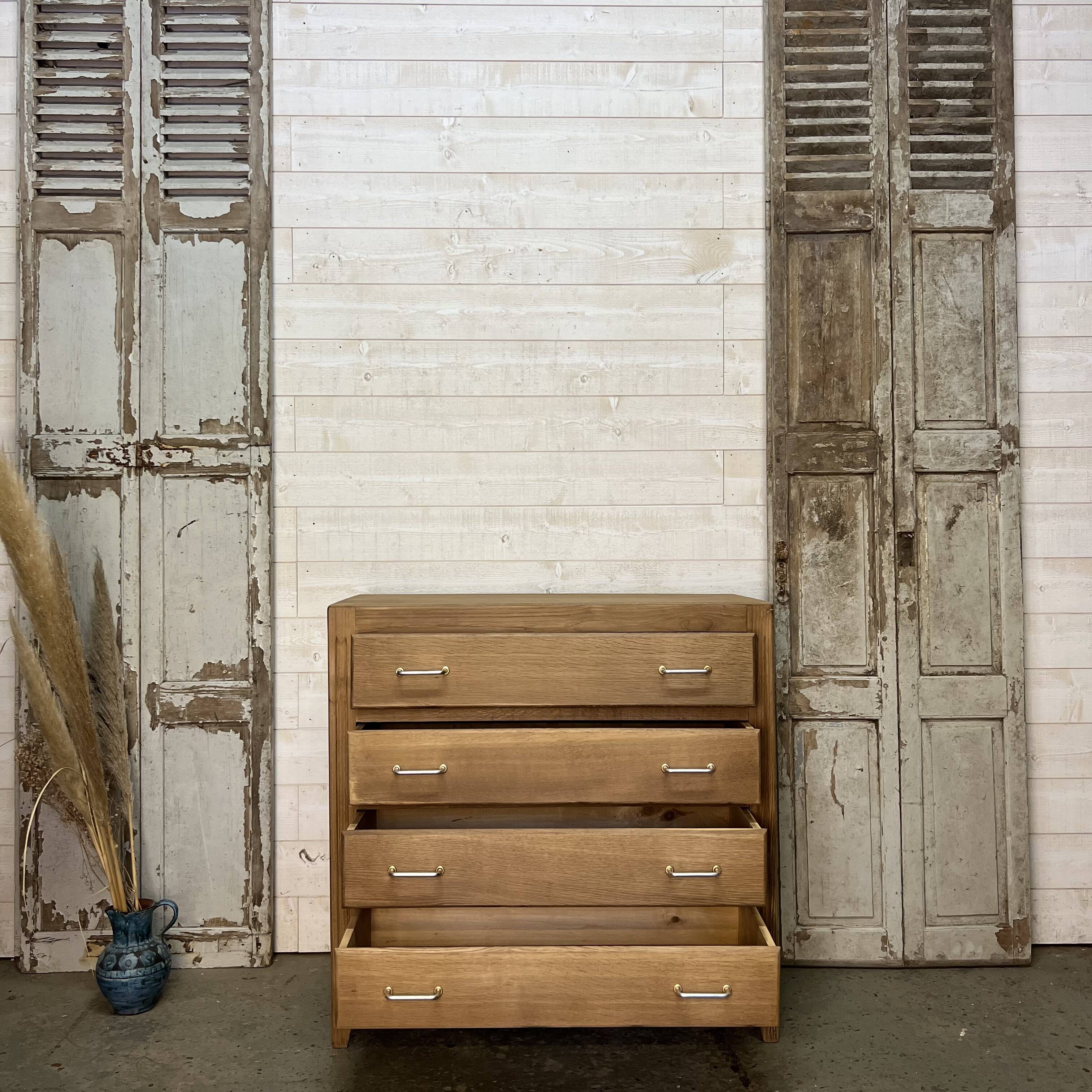 Commode vintage chêne brut