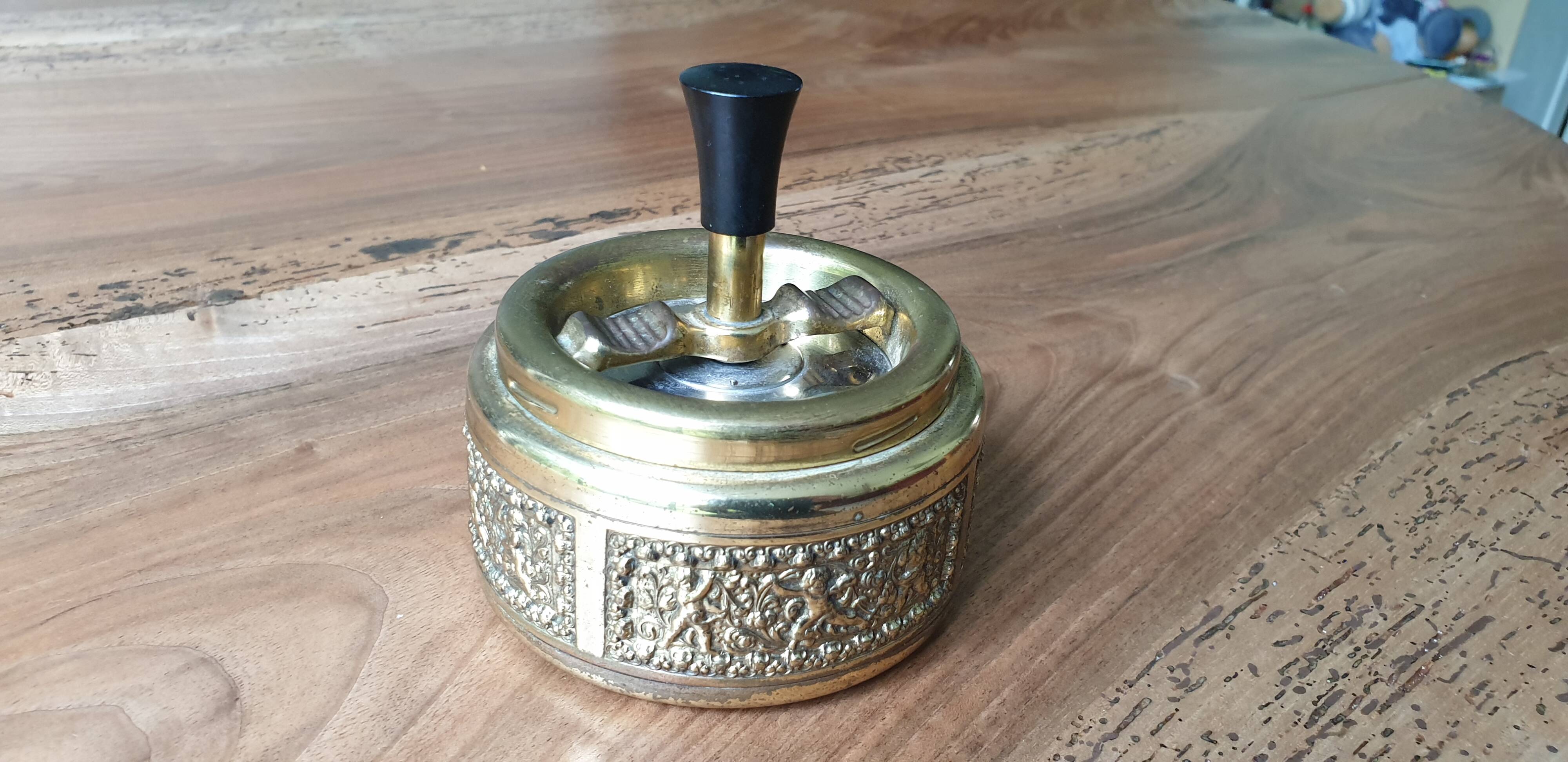Ehrard Schleuderascher brass wheeled ashtray 1960s