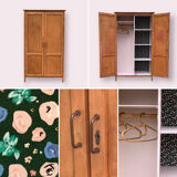 Parisian wardrobe vintage beech 1970