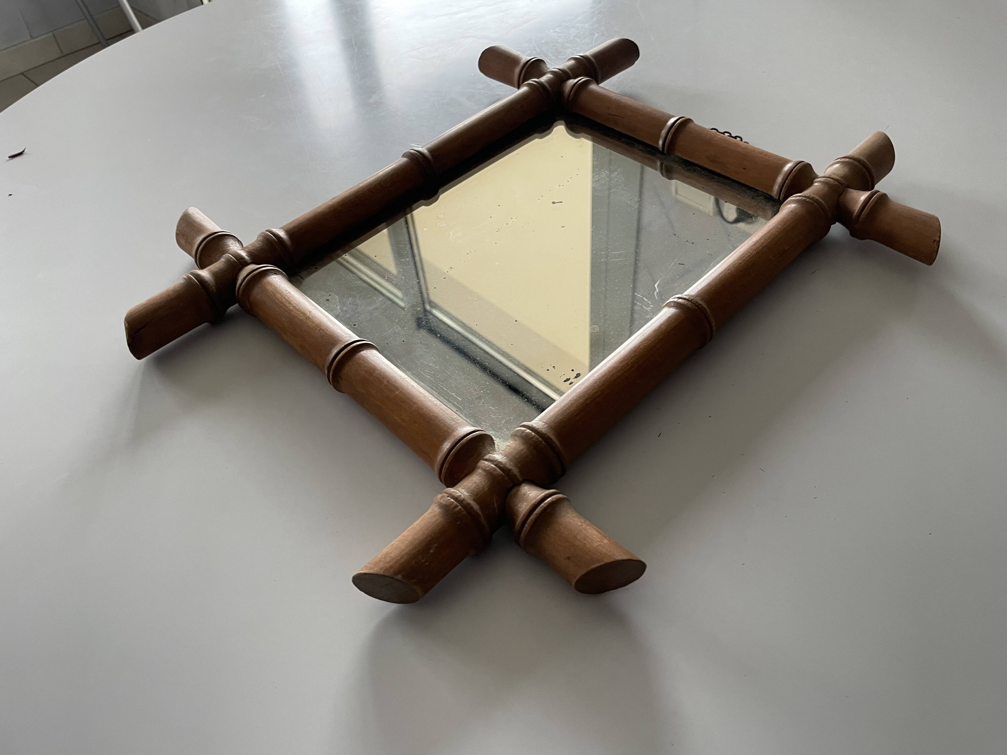 1960s faux bamboo mirror