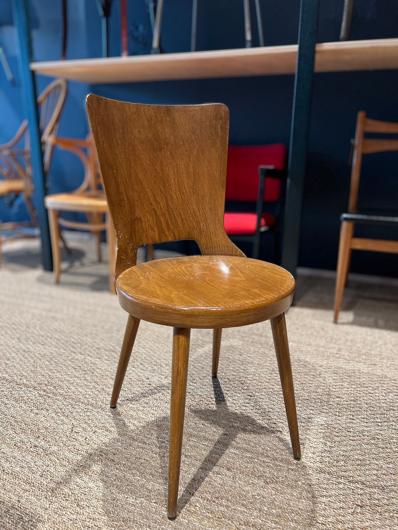 Set of 7 baumann bistro chairs model dove 50s