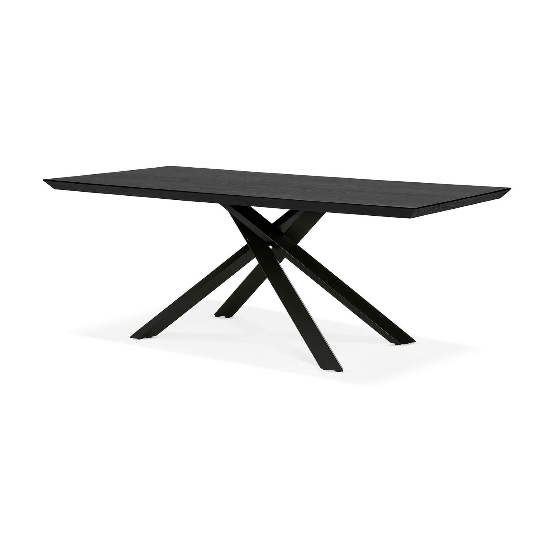 Table à manger style industrielle en bois et métal noir