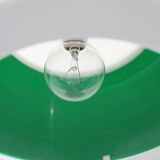 Vintage Italian green and white plastic pendant light, 1970s — Space Age modern