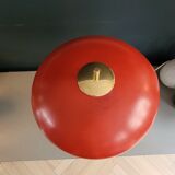 Vintage table lamp with bell shade and brass base