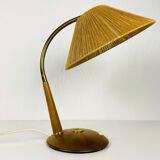 Vintage teak and rattan table lamp by Temde, circa 1970