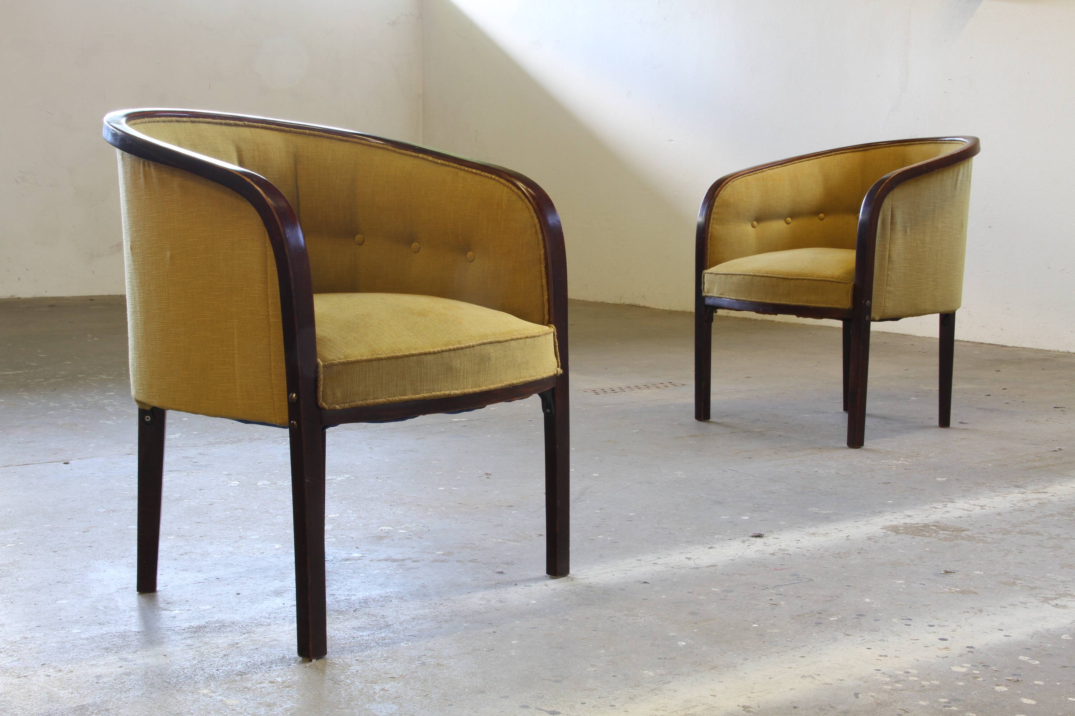 Vintage 1910s Josef Hoffmann Easy Lounge Chairs, Style of Gatsby