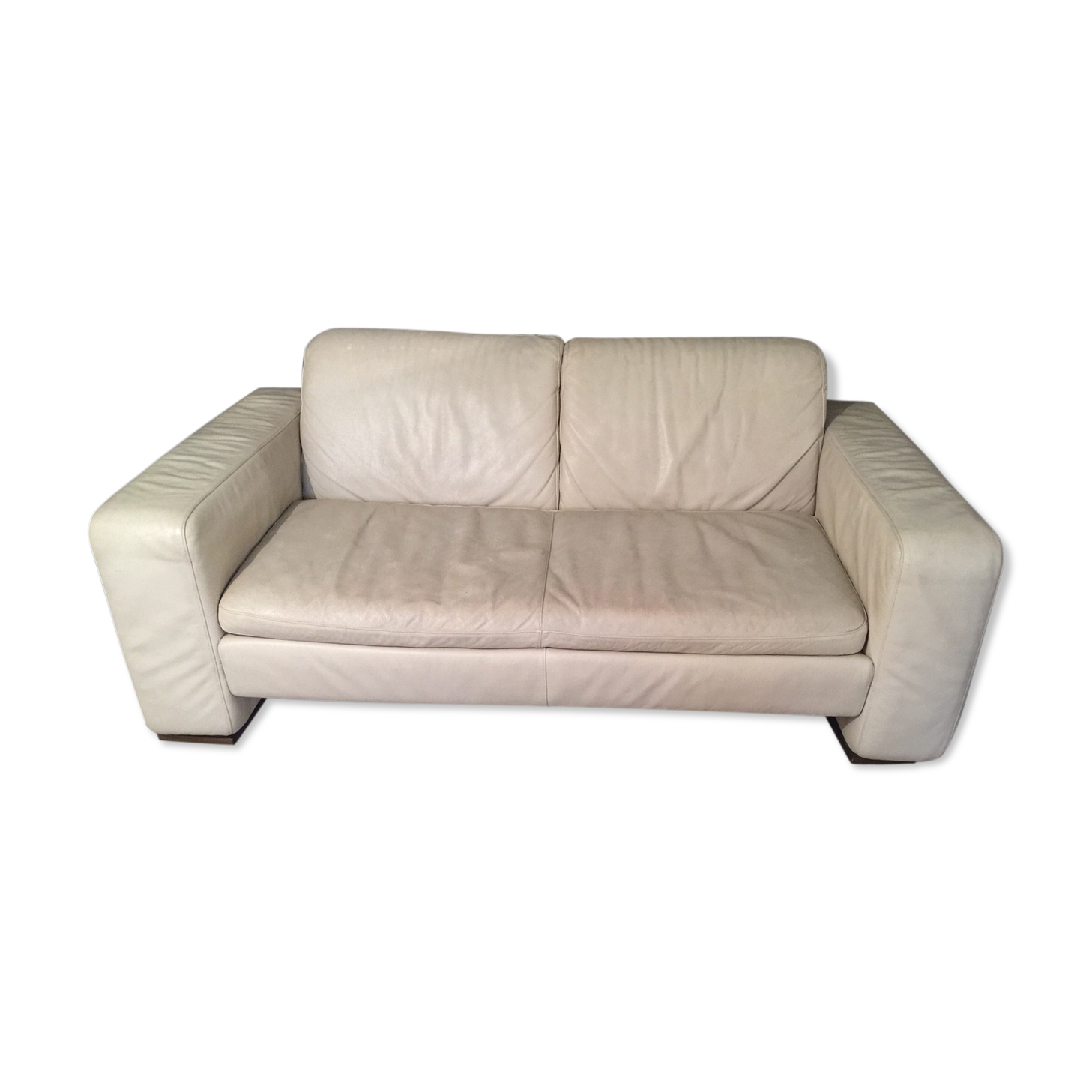Natuzzi design sofa in cream leather