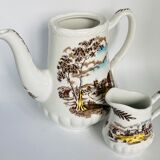 Cafetière faïence anglaise et son pot à lait
