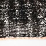 3x9 Shabby Chic Black Gray Turkish Runner Rug, 90x277Cm