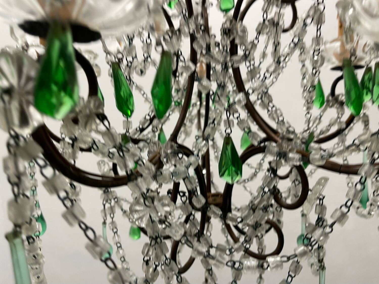 Green Murano Macaroni Chandelier 1950’s