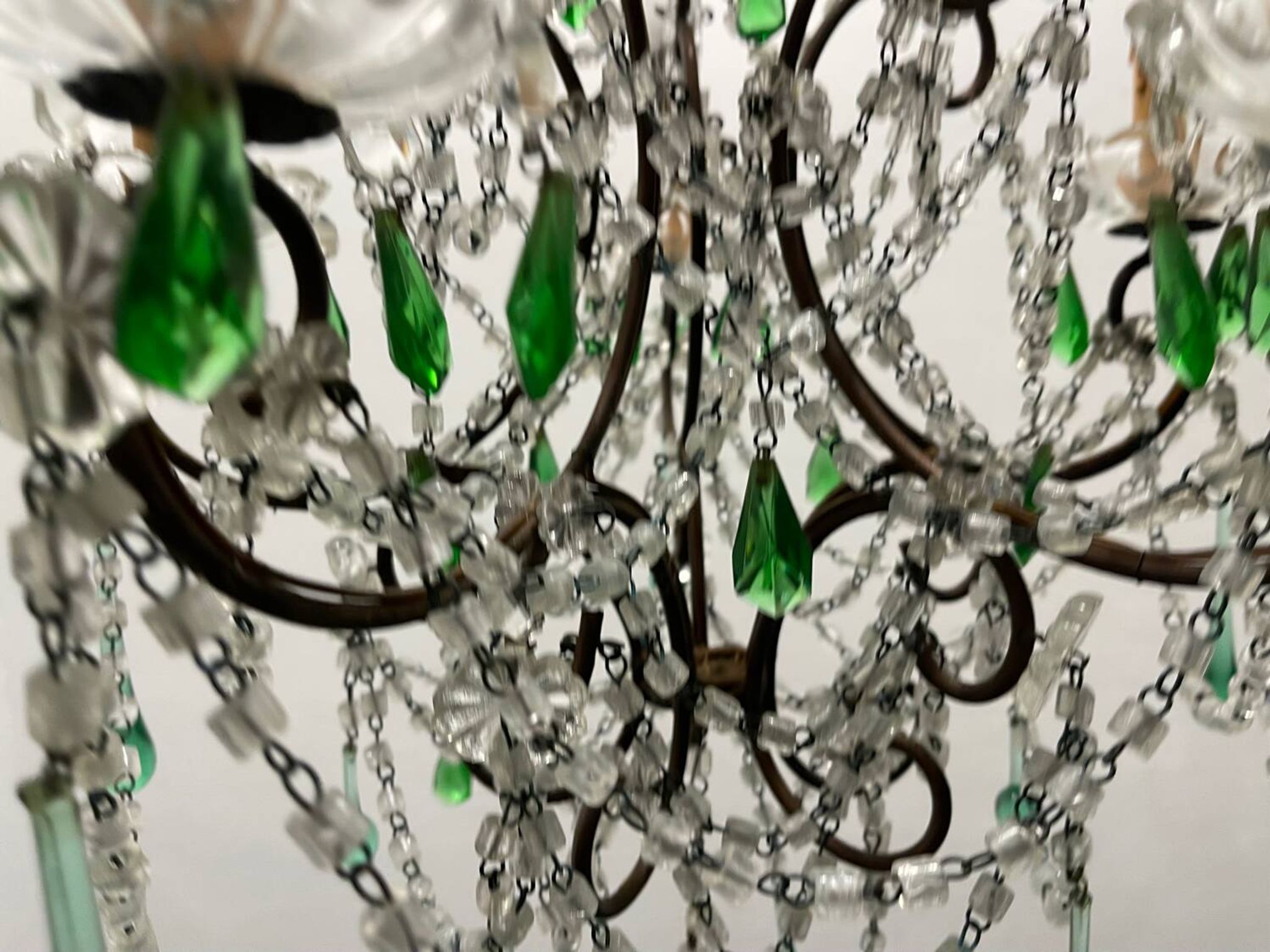 Green Murano Macaroni Chandelier 1950’s