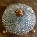 Glass and brass ceiling light