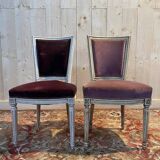 Set of 8 Louis XVI style chairs, Trapeze model