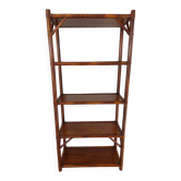Étagère biblioth Vintage Rotin et Cuir – Design  Maugrion pour Roche Bobois