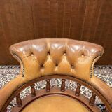 English Chesterfield Desk Chair Cognac