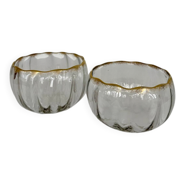 Paire de coupelles cristal Baccarat Napoléon III