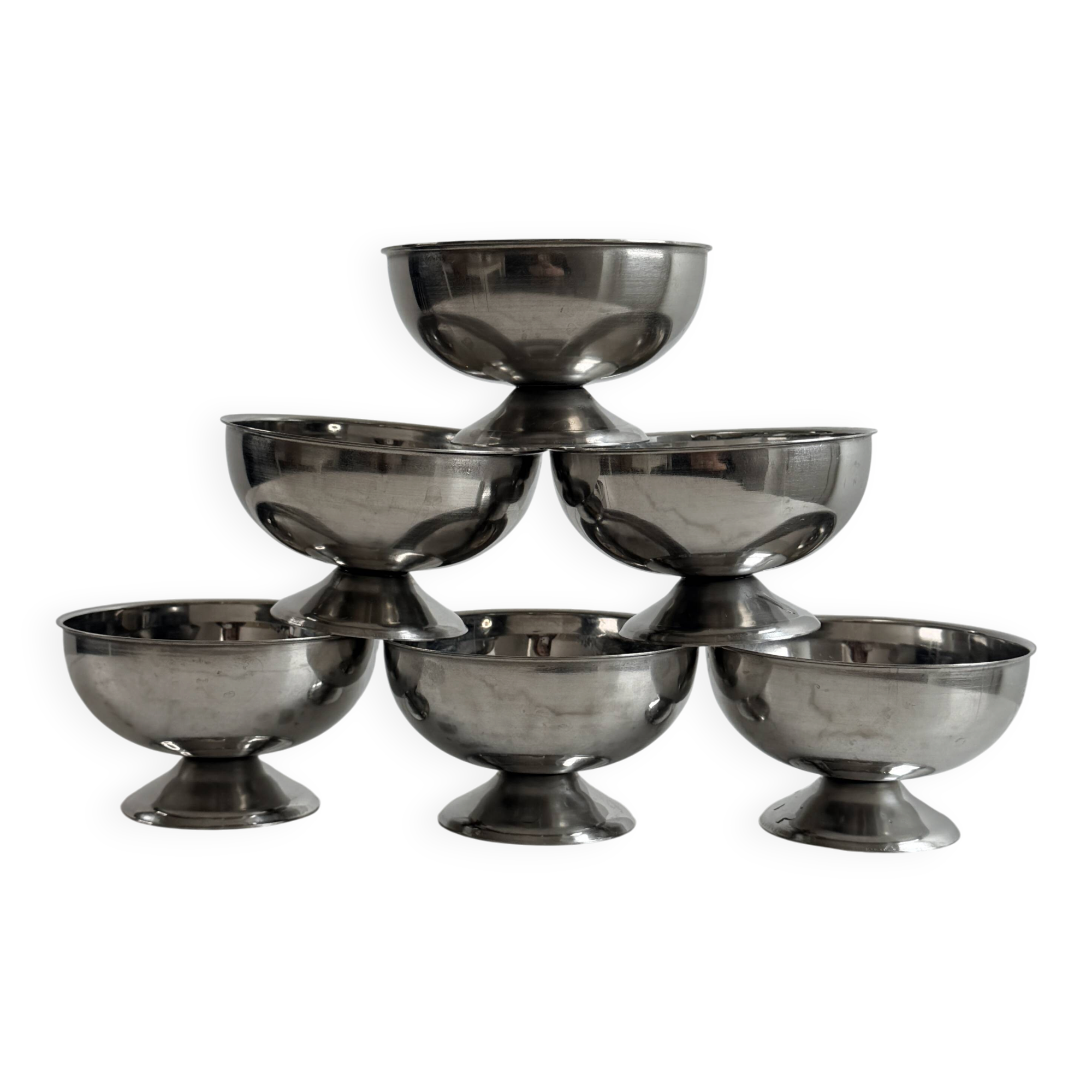Lot de 6 coupelles en inox