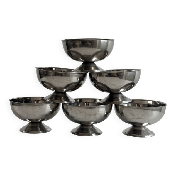 Lot de 6 coupelles en inox