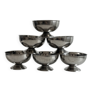 Set of 6 stainless steel bowls