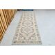 1970s vintage Turkish hand-knotted wool cotton beige runner rug 93x301
