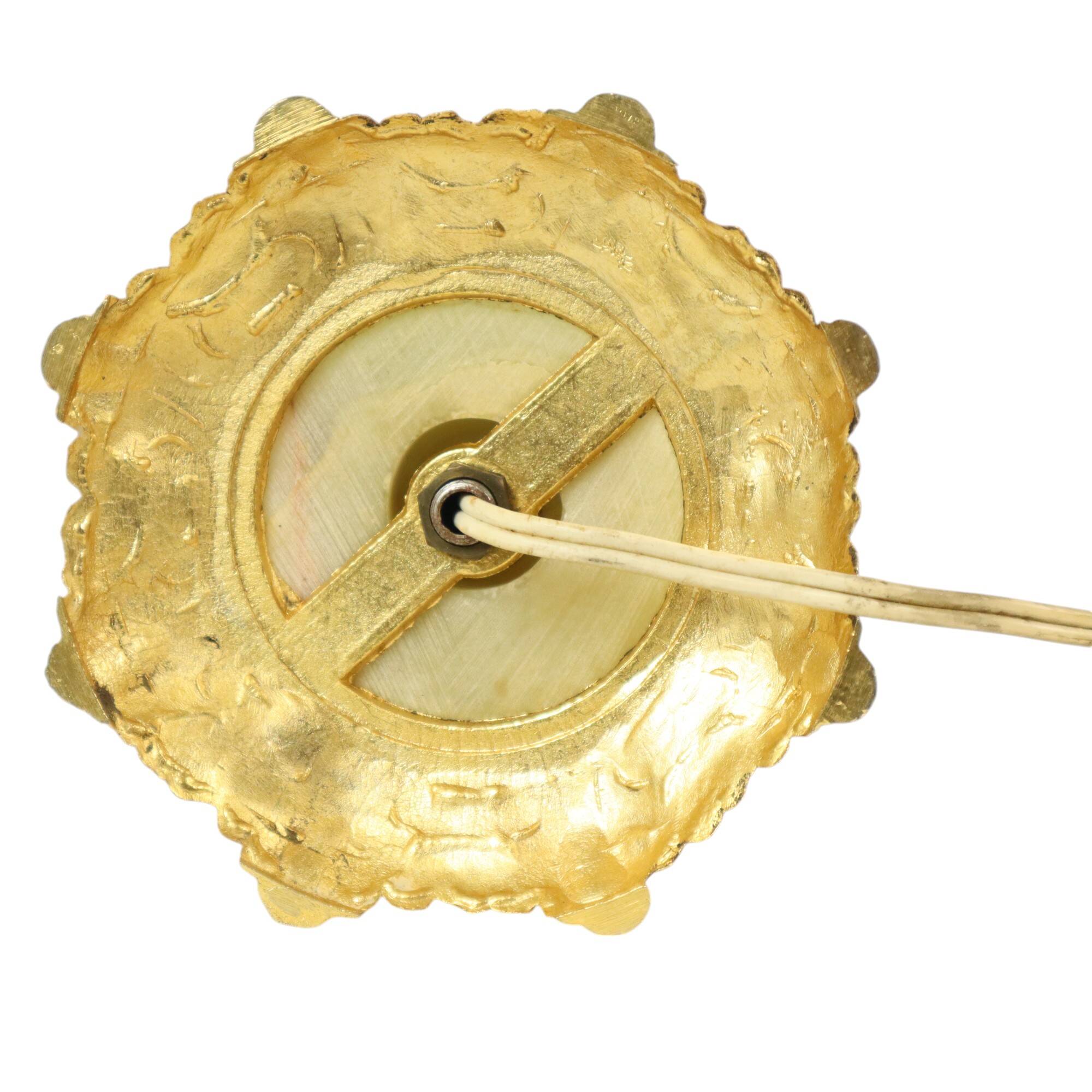 Fifties Vintage Table Lamp Onyx Marble Brass Acanthus