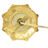 Fifties Vintage Table Lamp Onyx Marble Brass Acanthus