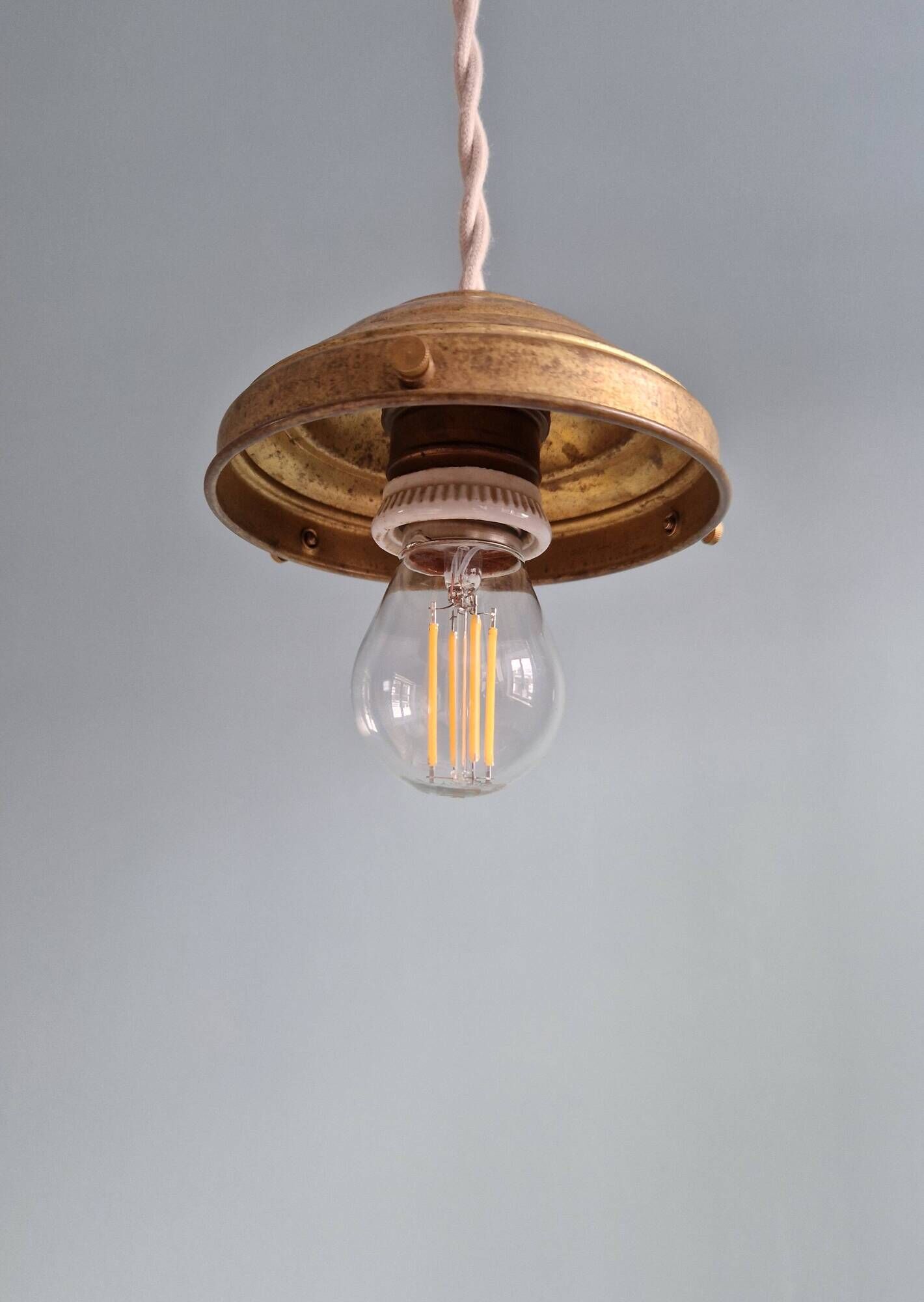 Art Deco pendant light in faceted satin glass, 1920s-30s