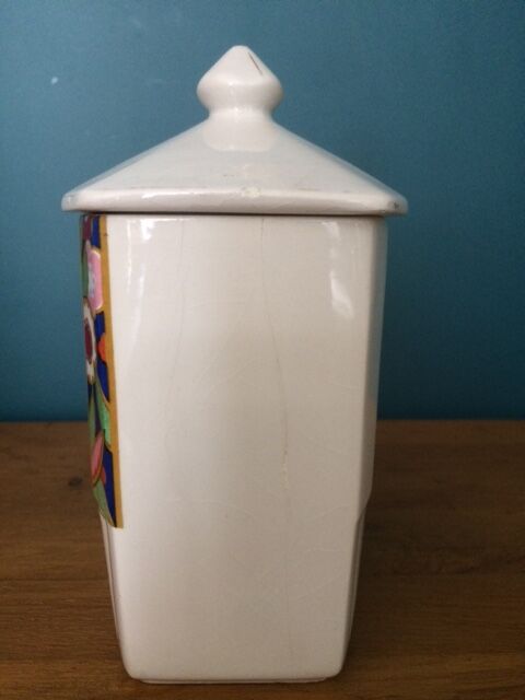 Lot of vintage flour pots and earthenware coffee.