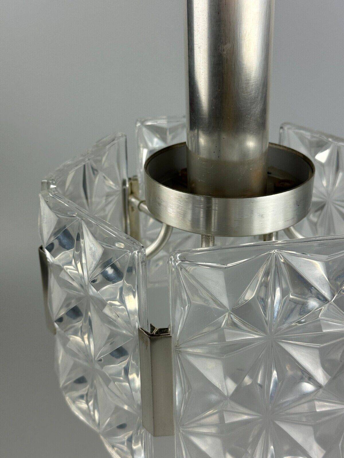 60s 70s ceiling lamp chandelier Hillebrand Leuchten Germany glass metal