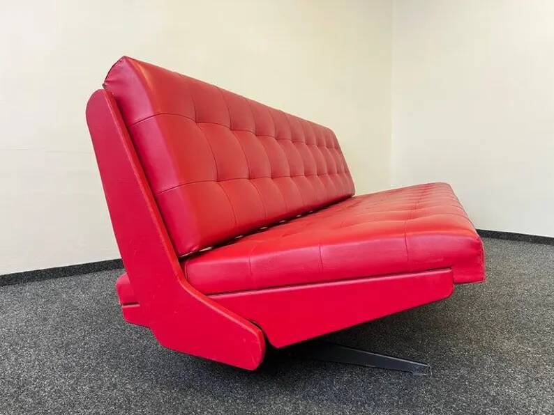 Midcentury Folding Design Sofa, Studio Couch - 1970 / Czechoslovakia