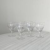 6 verres en cristal ciselé