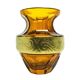 Art Deco vase, honey crystal oroplastic, Moser, Czechoslovakia, 1930s