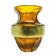 Art Deco vase, honey crystal oroplastic, Moser, Czechoslovakia, 1930s