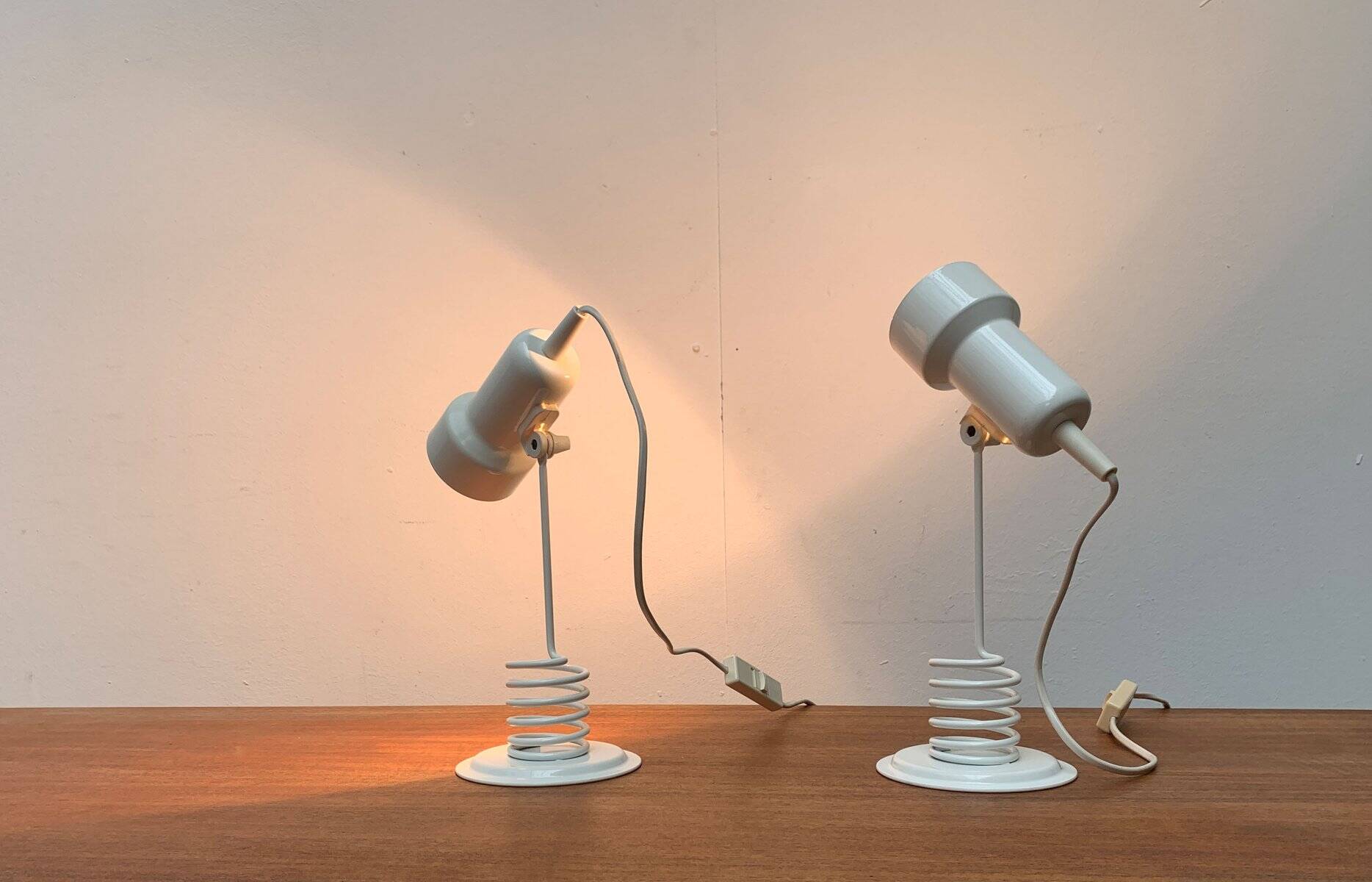 Vintage Postmodern Space Age Spring Table Lamps from Massive Lighting, 1980s, Set of 2