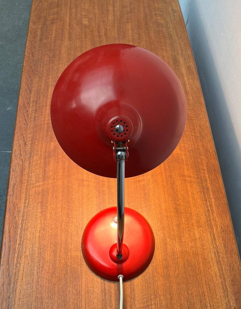 Red German table lamp mid-century 6786 by Christian Dell for Kaiser Idell, 1960s