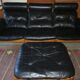Eric Merthen leather sofa with matching ottoman, Sweden 1960s