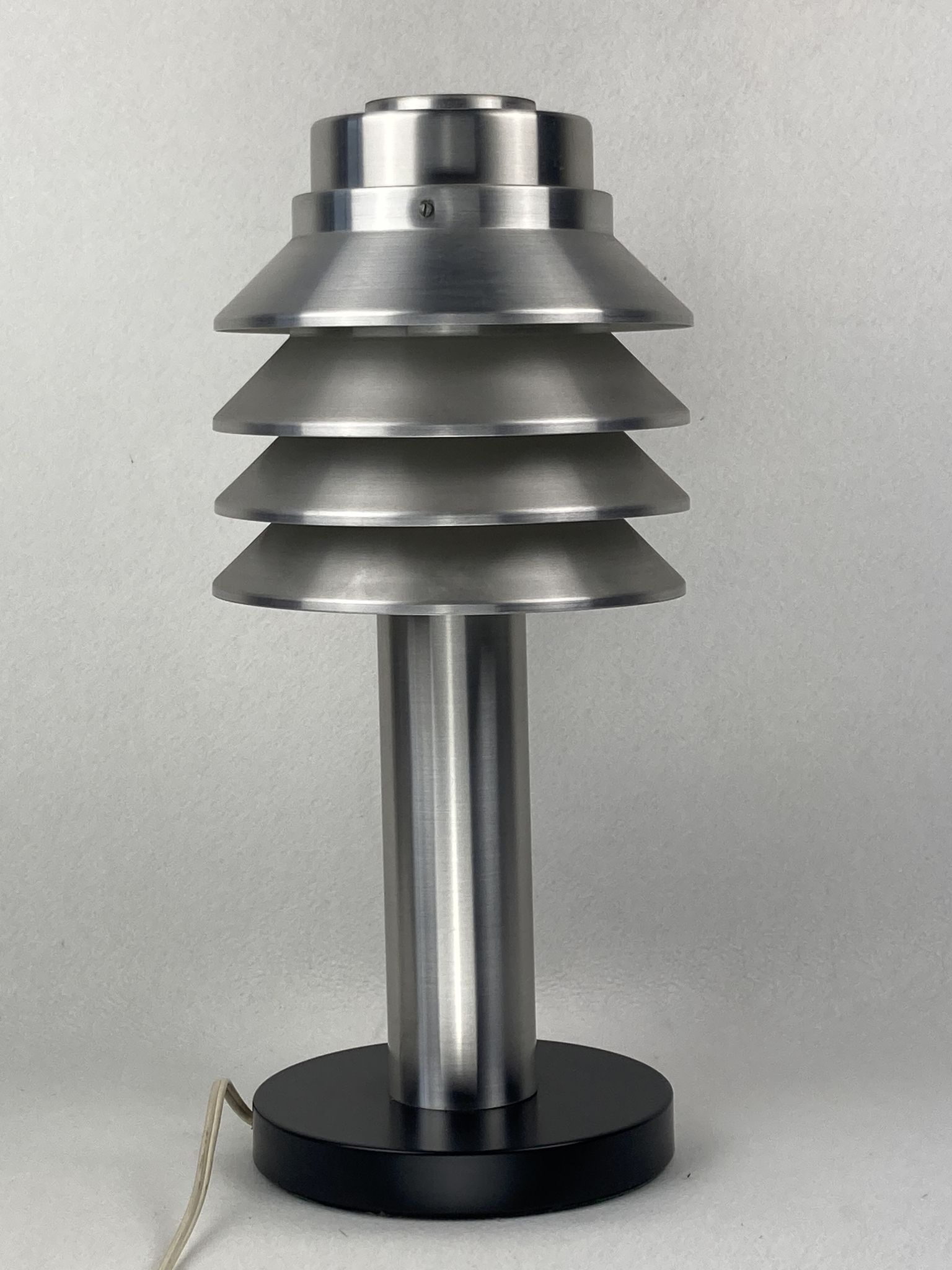 Space age aluminum mushroom dome lamp by Hans Agne Jakobsson for Markaryd, Sweden 1960s